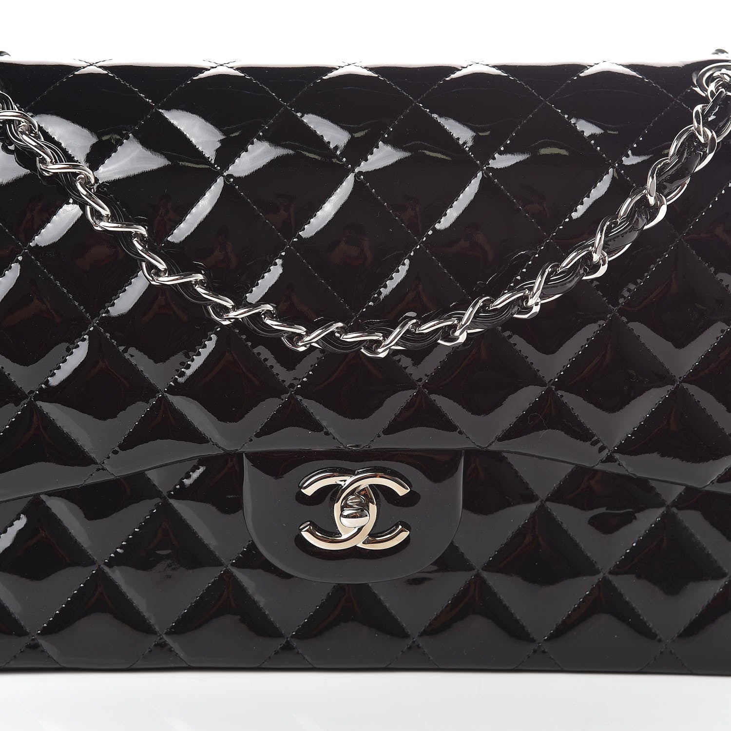 Chanel Patent Quilted Jumbo Double Flap Black 10 of 11