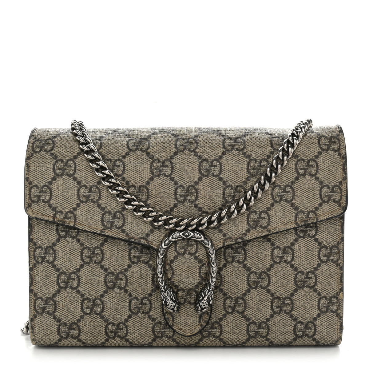 Gucci GG Supreme Monogram Mini Dionysus Chain Wallet Beige Taupe 1 of 12