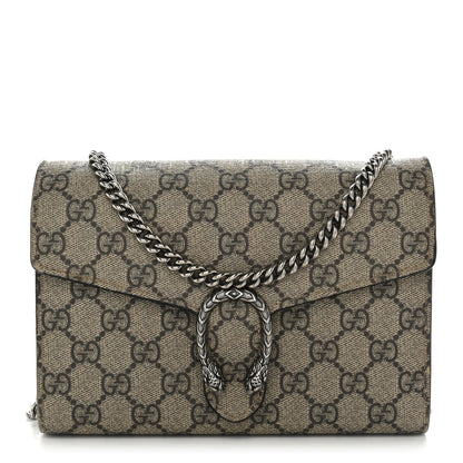 Gucci GG Supreme Monogram Mini Dionysus Chain Wallet Beige Taupe 1 of 12