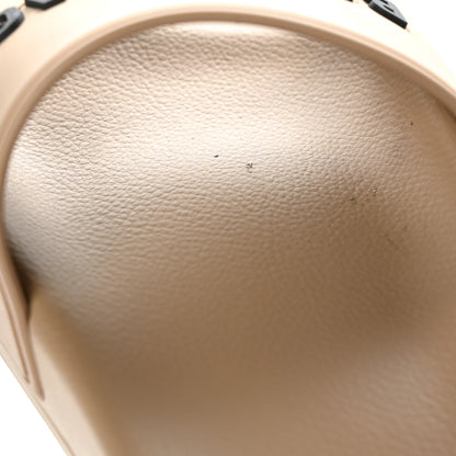 Balenciaga Rubber Womens Logo Pool Slide Sandals 36 Beige Black 7 of 8