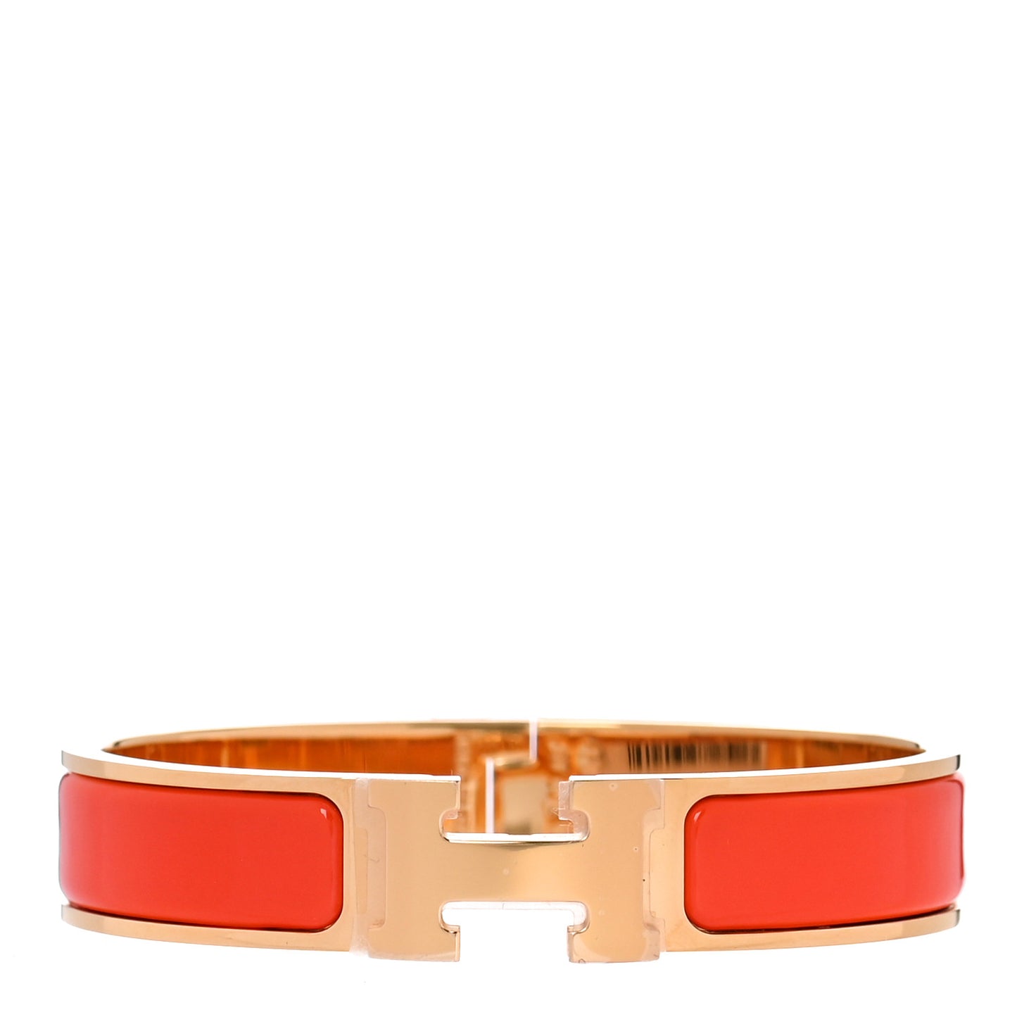 Enamel Narrow Clic Clac H Bracelet PM Orange Fruite