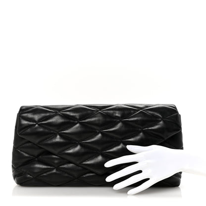 Saint Laurent Lambskin Quilted Sade Puffer Envelope Clutch Black 2 of 6