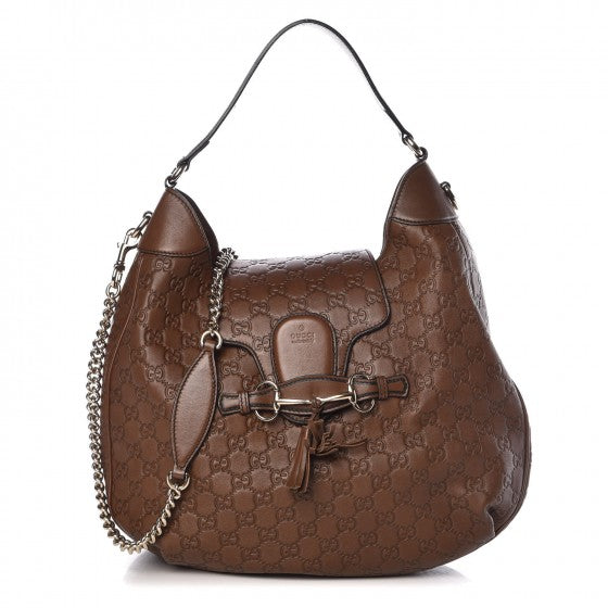 Guccissima Medium Emily Hobo Brown