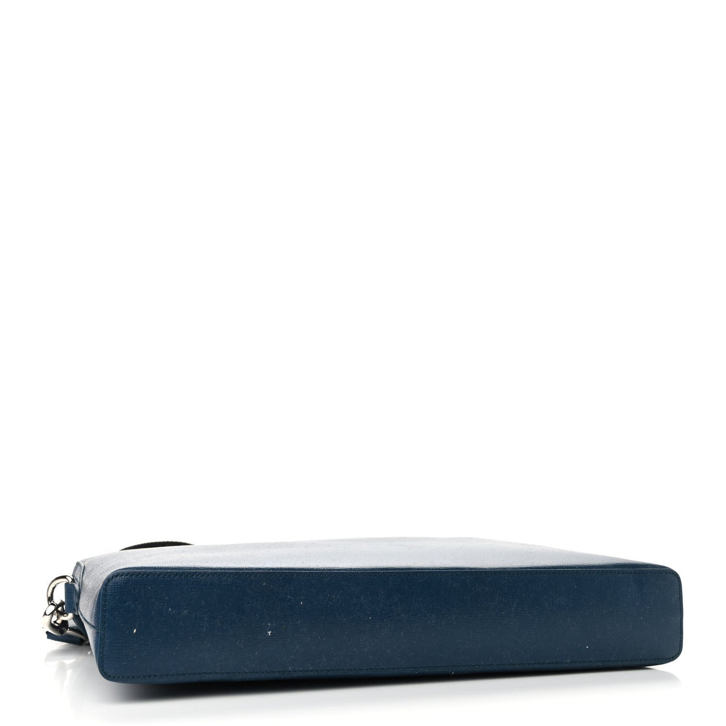 Textured Calfskin Barrow Briefcase Blue