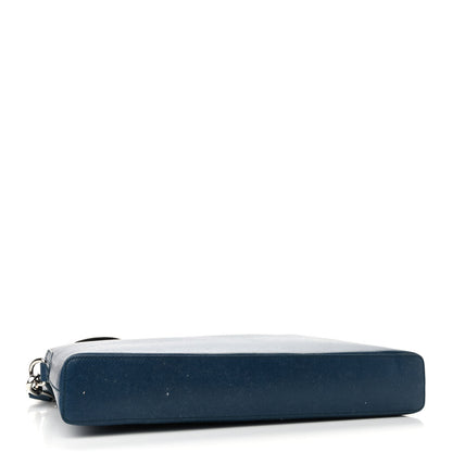 Burberry Textured Calfskin Barrow Briefcase Blue 4 of 11