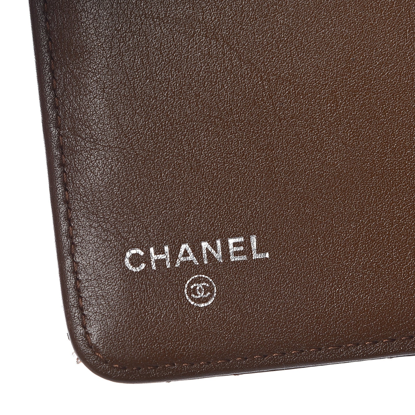 Caviar Quilted Zipped Pocket Wallet Brown