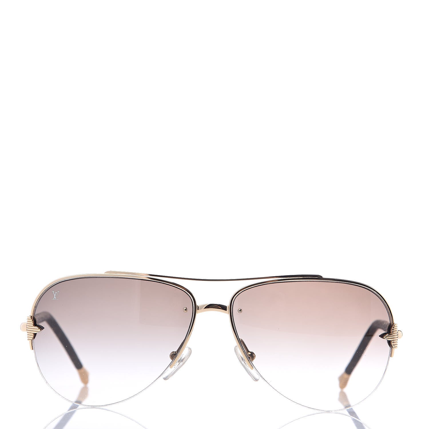 Louis Vuitton Monogram Petite Viola Pilote Aviator Sunglasses Z0571U Brown 3 of 7