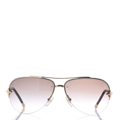 Louis Vuitton Monogram Petite Viola Pilote Aviator Sunglasses Z0571U Brown 3 of 7