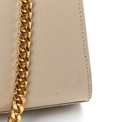 Saint Laurent Grain De Poudre Medium Monogram Kate Satchel Nude Powder 10 of 10