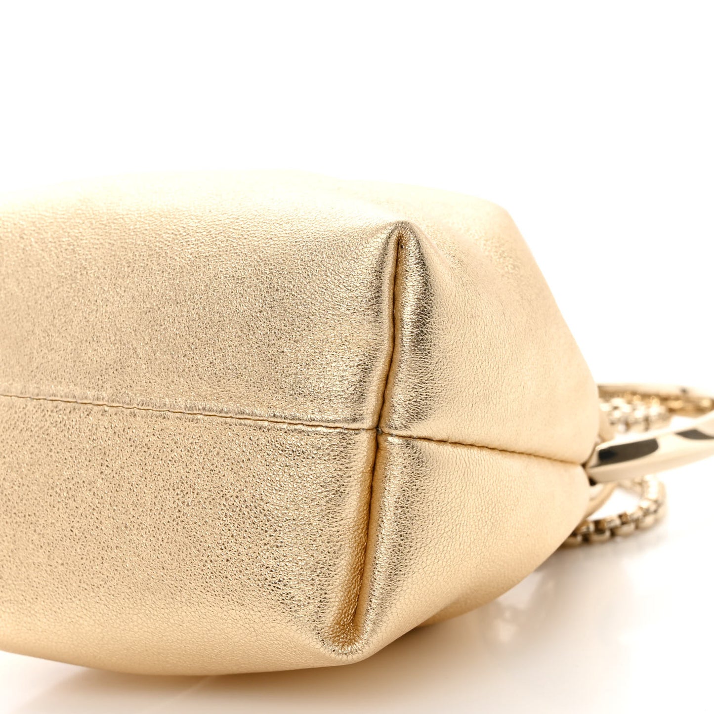 Metallic Lambskin Micro Bon Bon Bag Gold