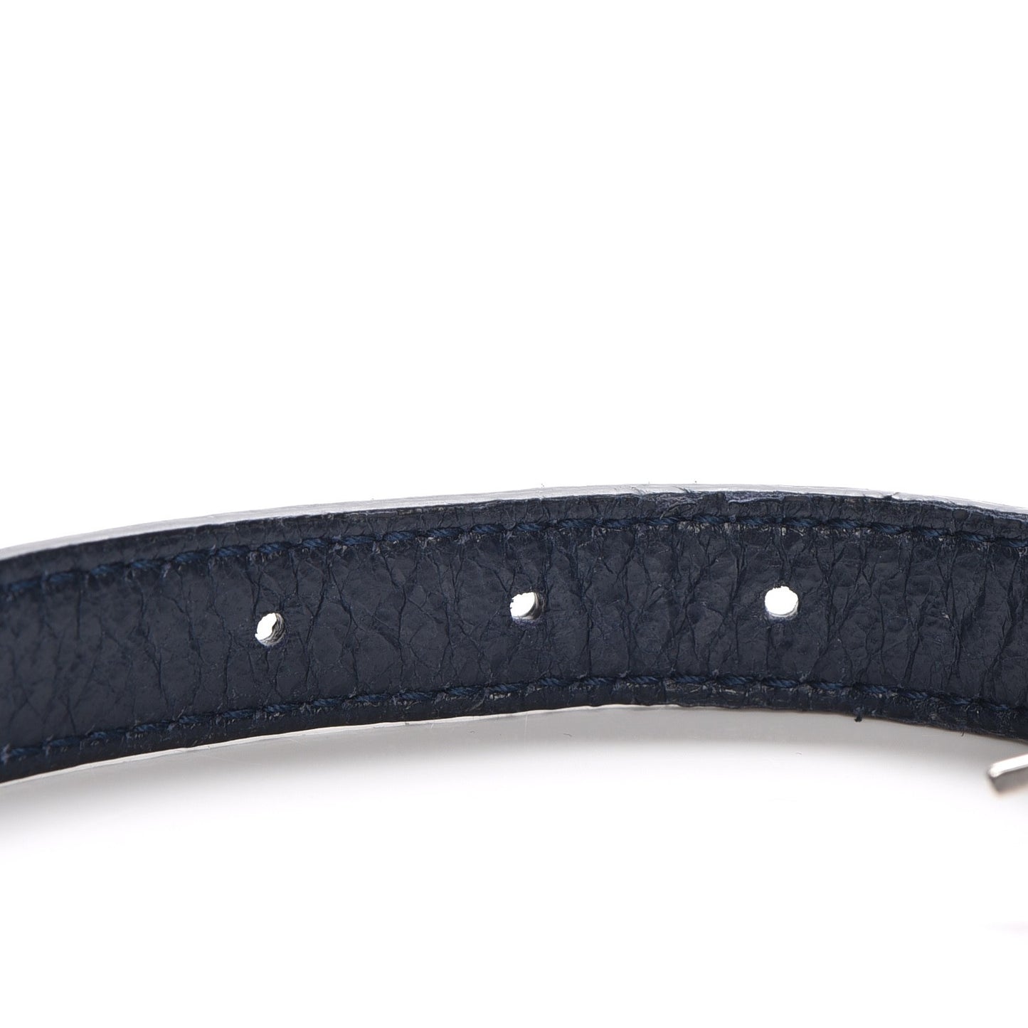 Agneau Arena Giant 12 Silver Hardware Triple Tour Bracelet S Bleu Obscur