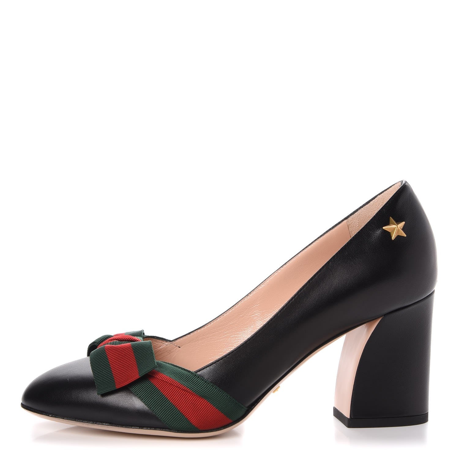 Gucci Malaga Kid Web Bow Pumps 37 Black 1 of 9