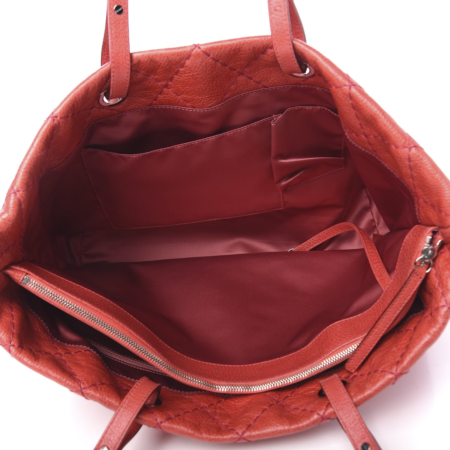 Chanel Glazed Calfskin Large On The Road Tote Red 5 of 11