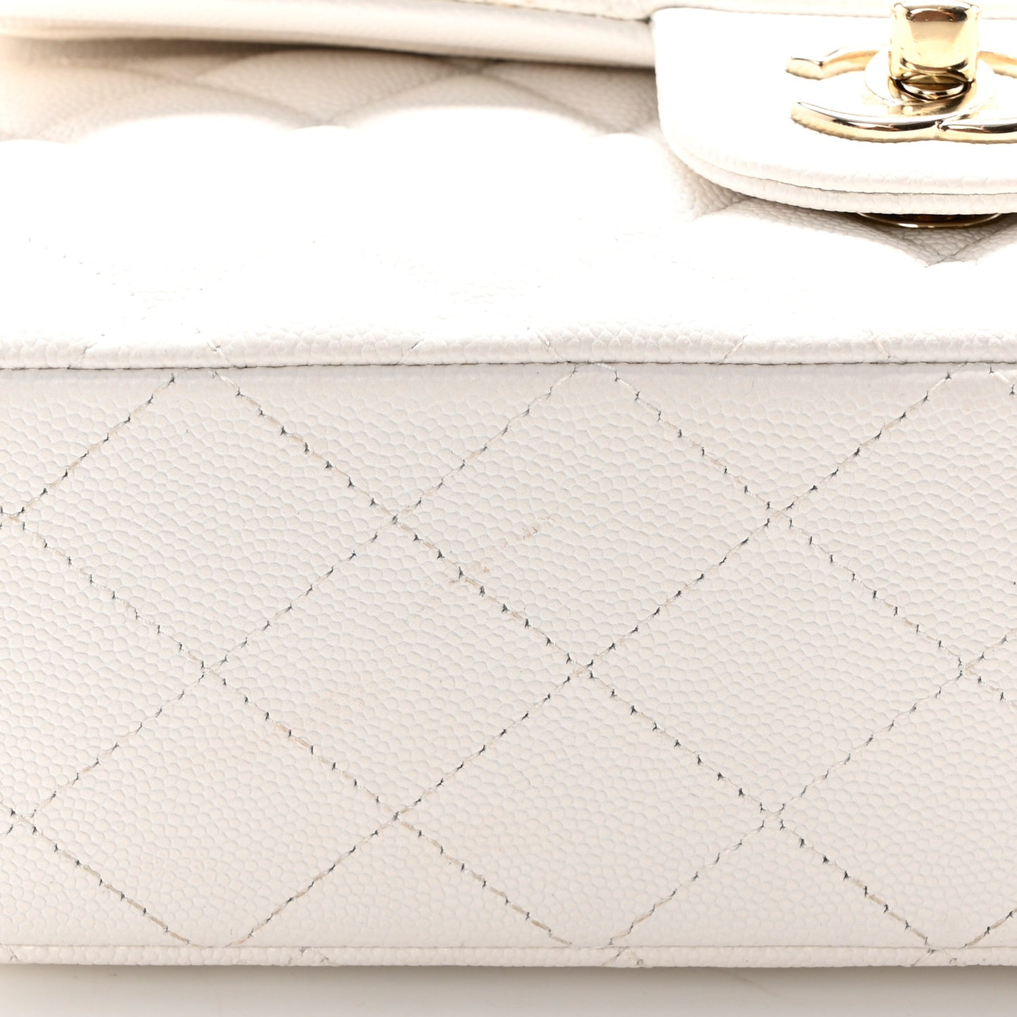 Caviar Quilted Small Double Flap White
