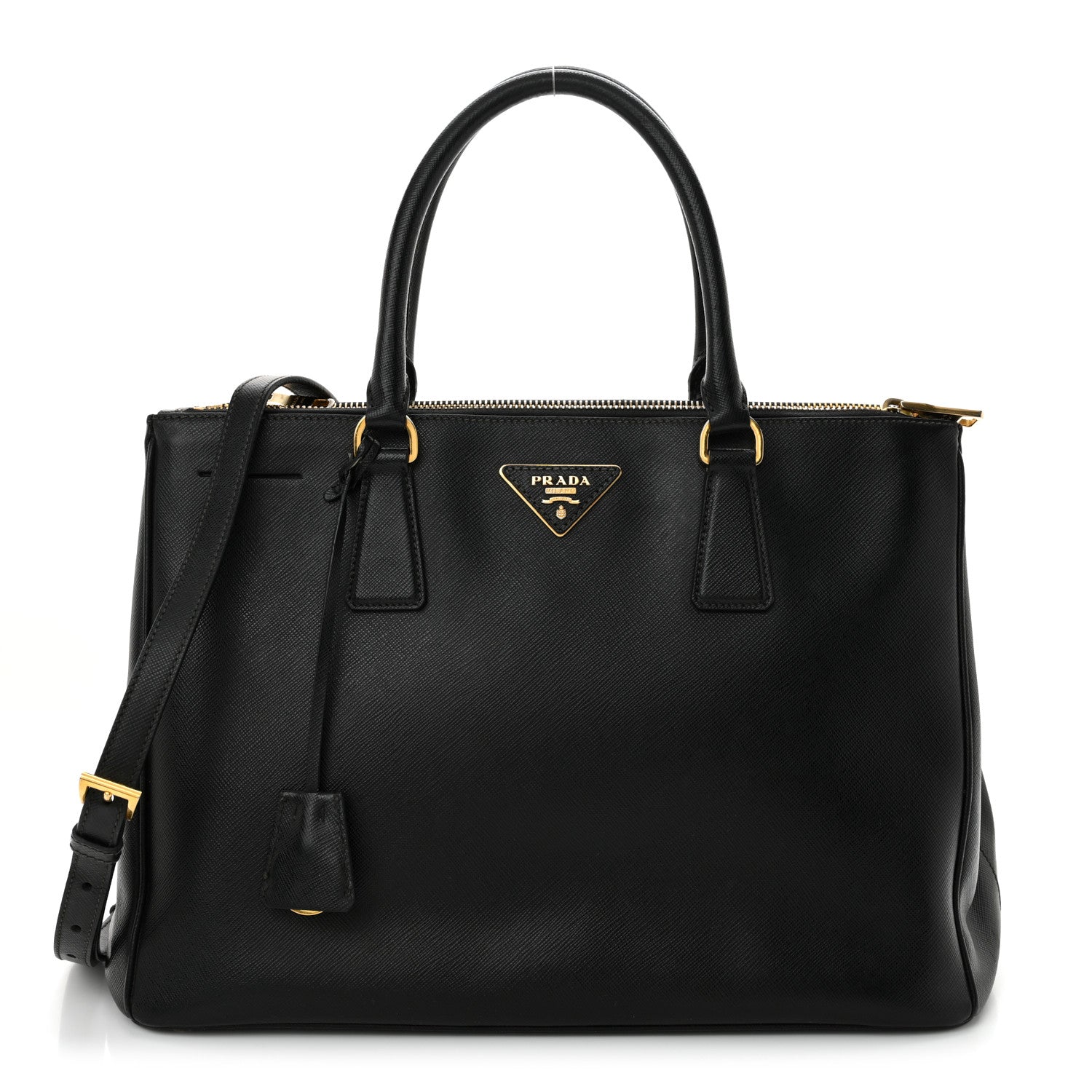 Prada Saffiano Lux Large Galleria Double Zip Black 1 of 15