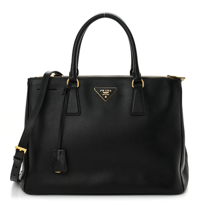 Prada Saffiano Lux Large Galleria Double Zip Black 1 of 15