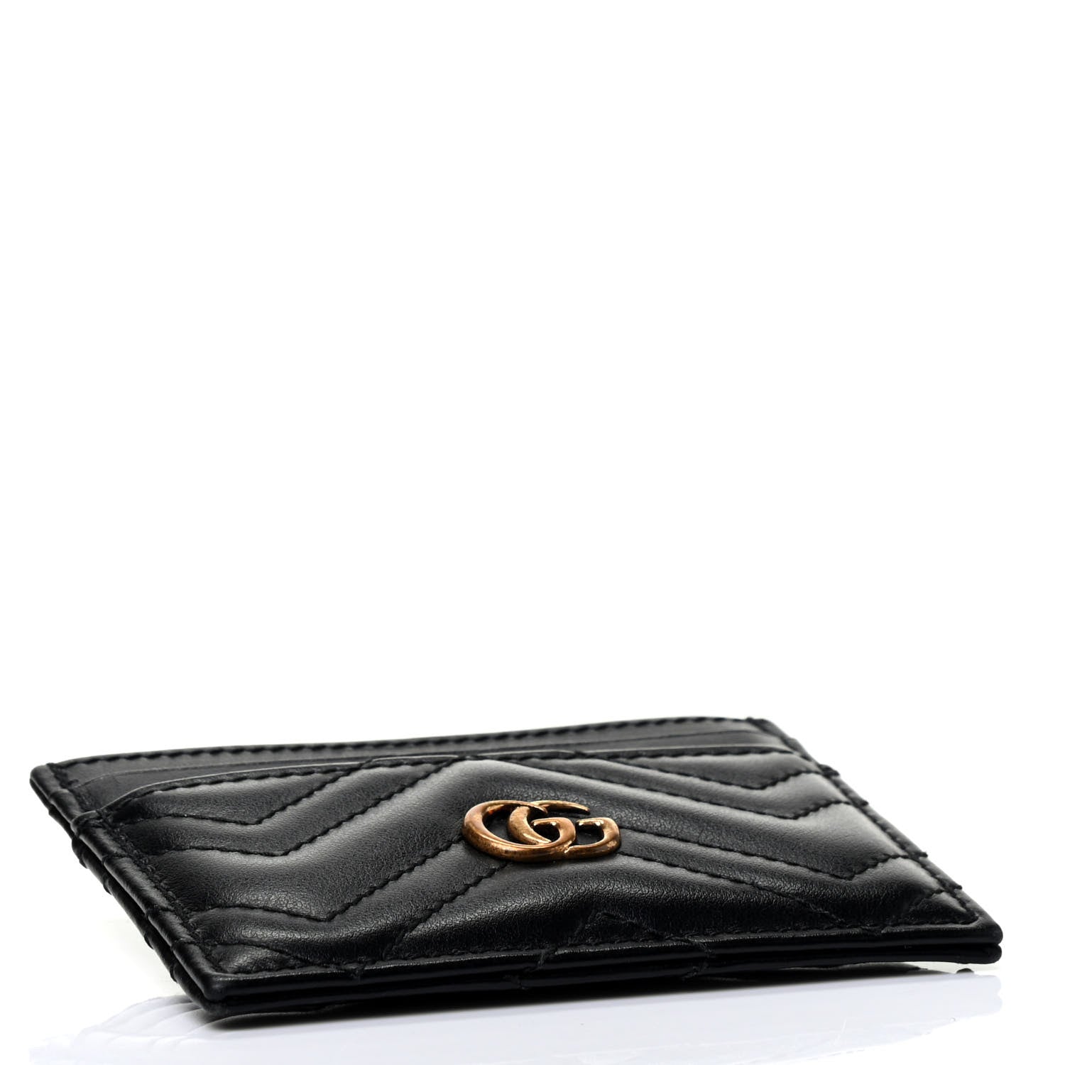 Gucci Calfskin Matelasse GG Marmont Card Holder Black 3 of 4