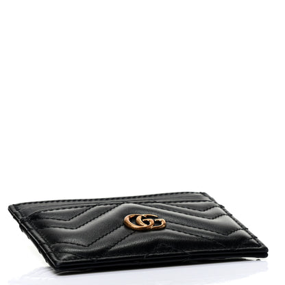 Gucci Calfskin Matelasse GG Marmont Card Holder Black 3 of 4
