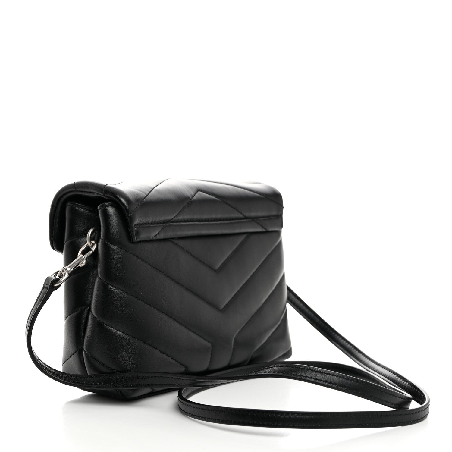 Saint Laurent Calfskin Y Quilted Monogram Toy Loulou Crossbody Bag Black 2 of 11