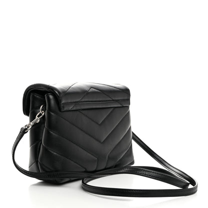Saint Laurent Calfskin Y Quilted Monogram Toy Loulou Crossbody Bag Black 2 of 11