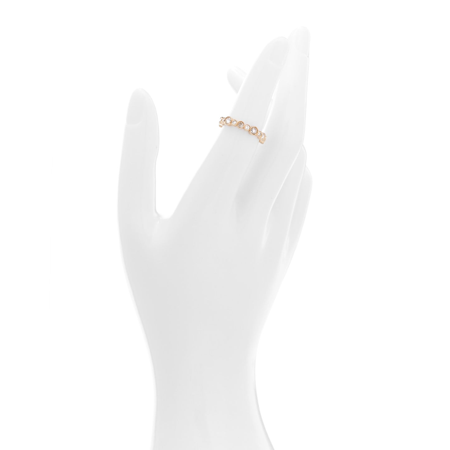 18K Rose Gold Diamond Narrow Cobblestone Band Ring 50 5.25