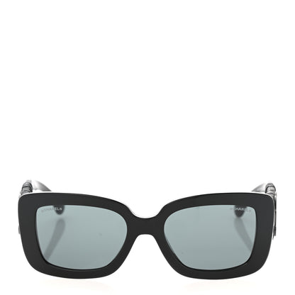 Chanel Acetate Calfskin Polarized Square Sunglasses 5473-Q-A Black 2 of 9