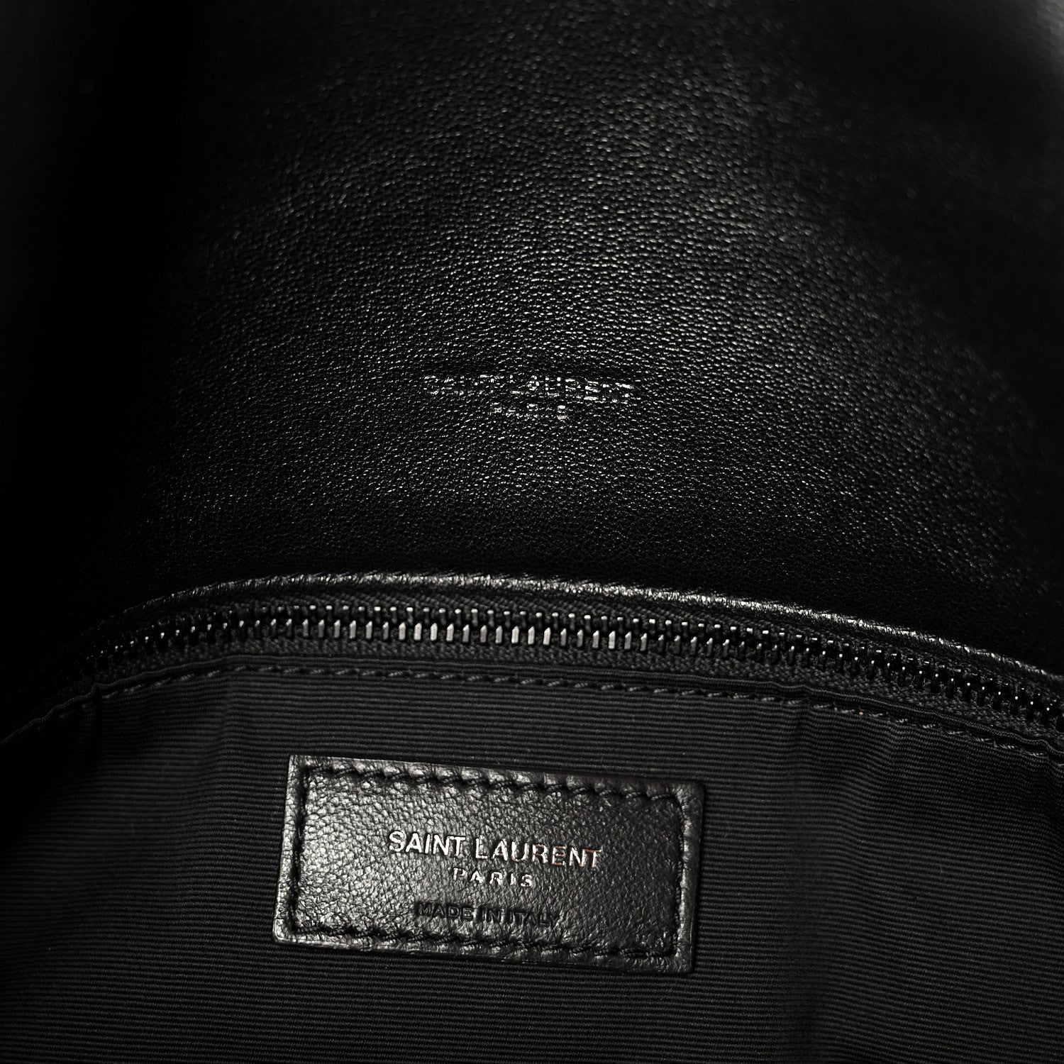 Saint Laurent Lambskin Quilted Monogram Monochrome Medium Loulou Puffer Chain Satchel Black 7 of 11