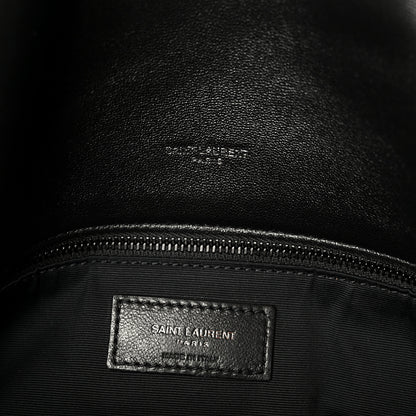 Saint Laurent Lambskin Quilted Monogram Monochrome Medium Loulou Puffer Chain Satchel Black 7 of 11