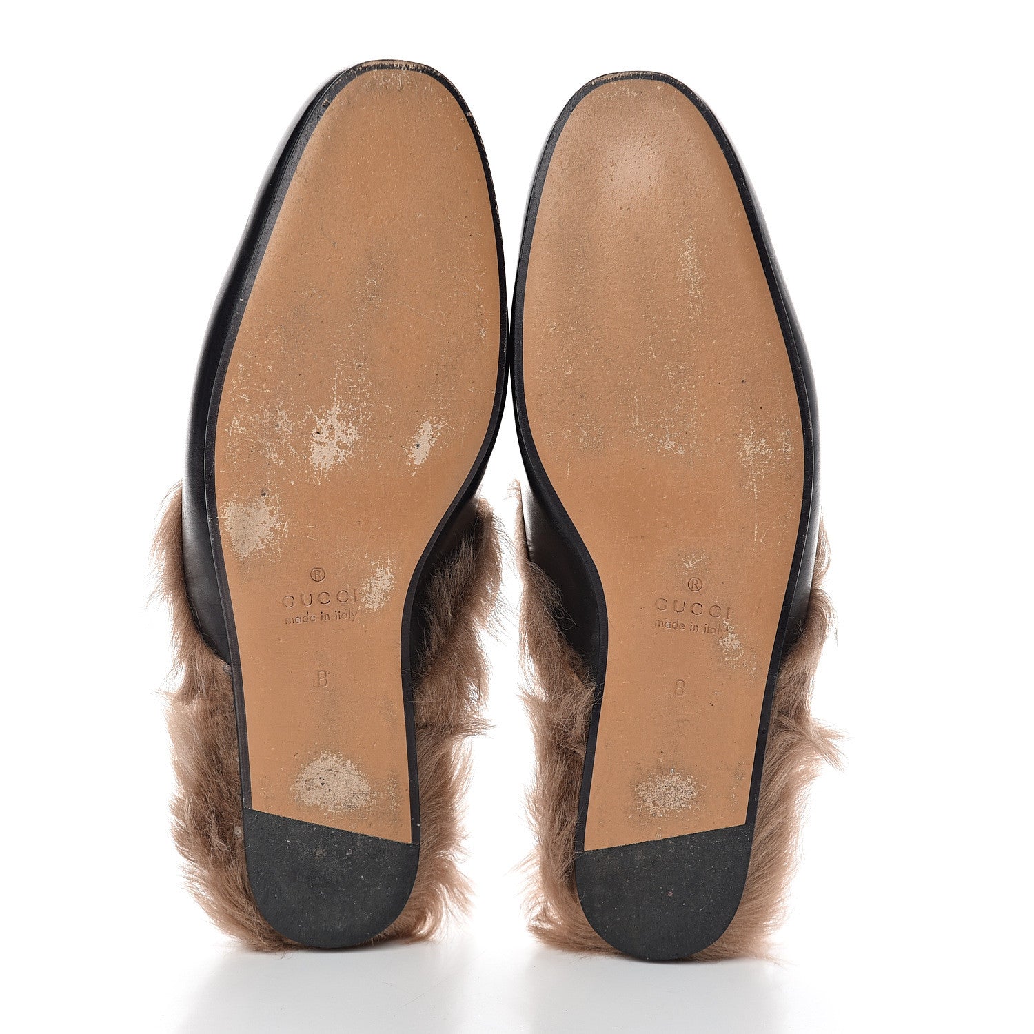 Gucci Calfskin Fur Mens Princetown Slippers 8 Black 6 of 7