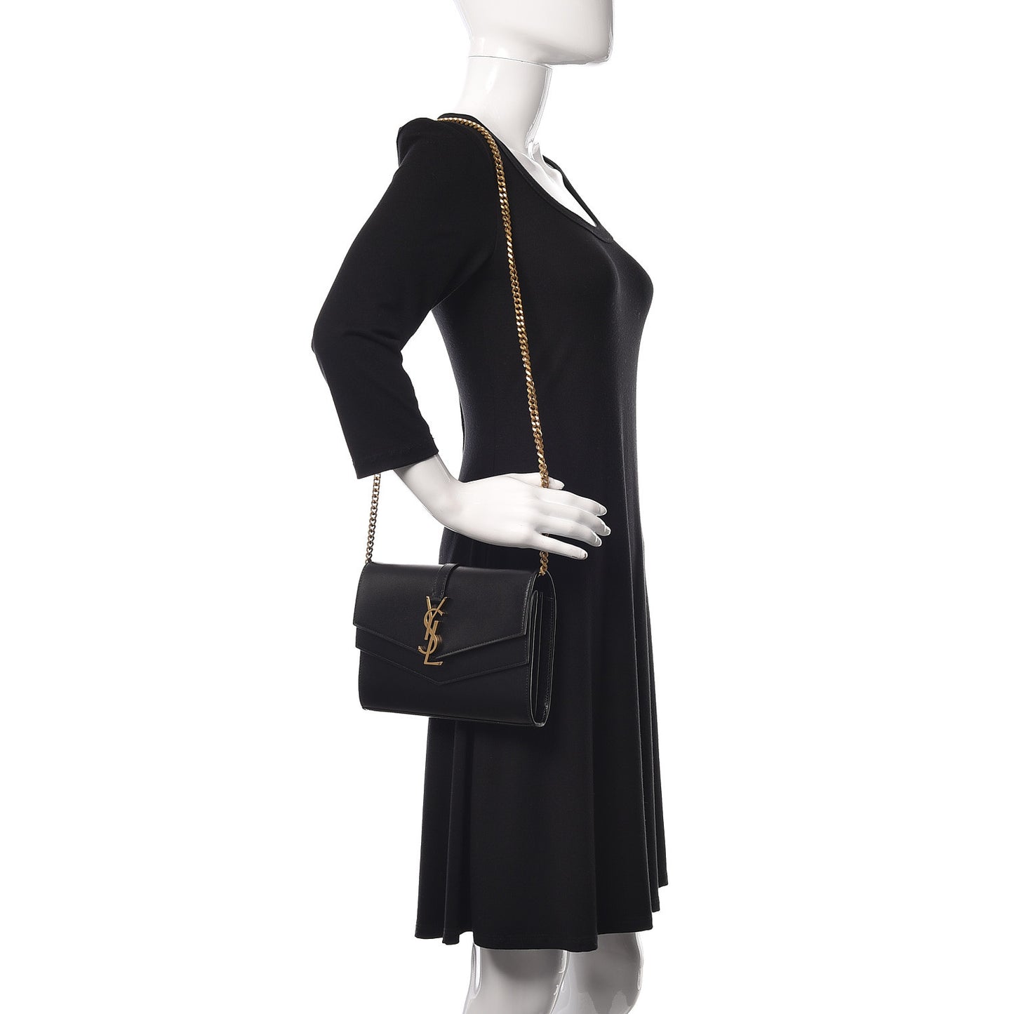 Smooth Calfskin Monogram Sulpice Chain Wallet Black