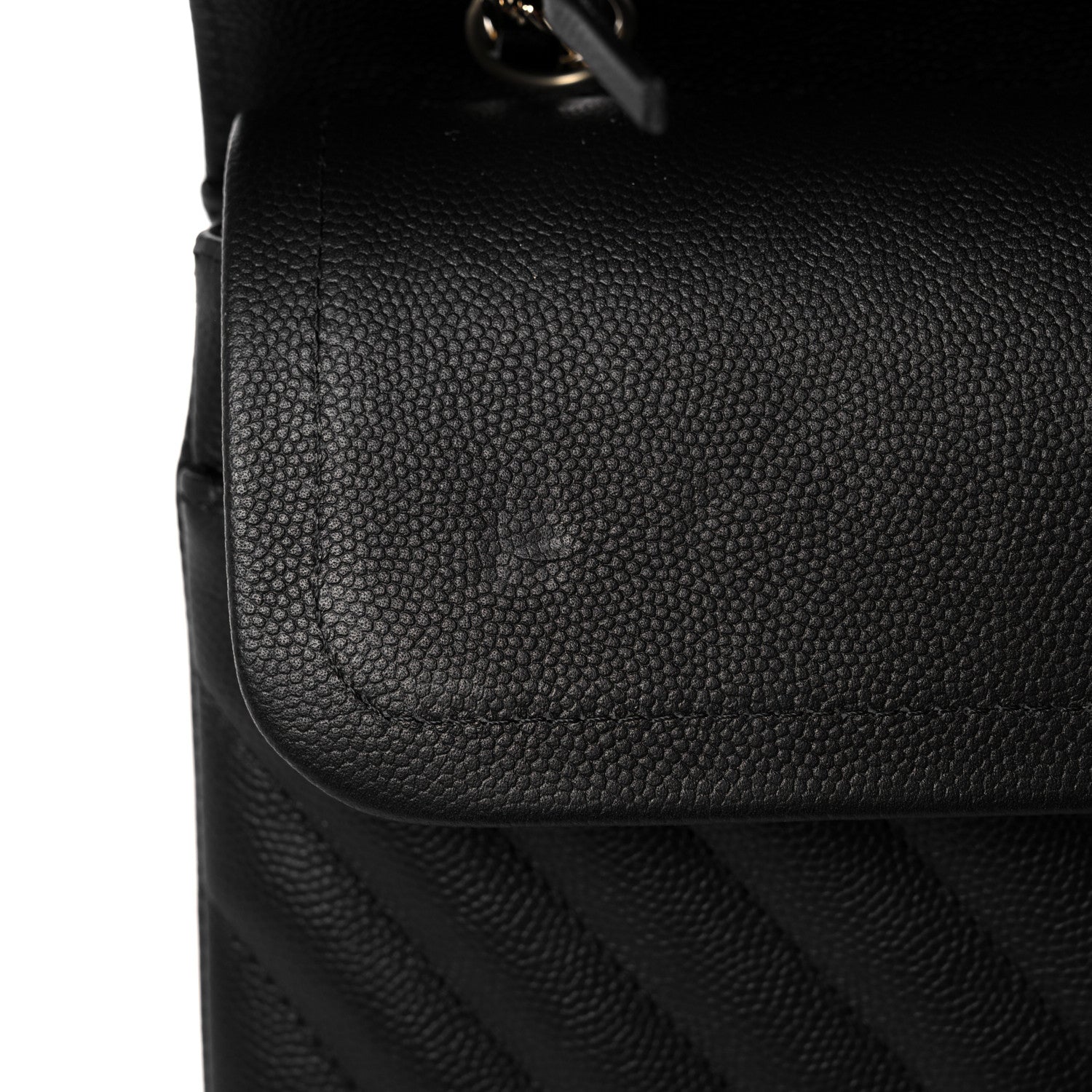 Chanel Caviar Chevron Quilted Medium Double Flap Black 12 of 13