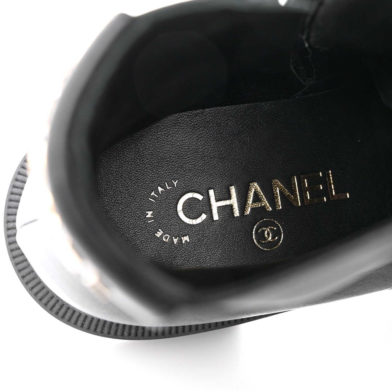 Chanel Calfskin Logo Boots 35 Black 7 of 13