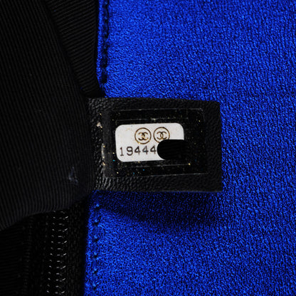 Chanel Metallic Patent Quilted Large Boy Flap Blue 8 of 9