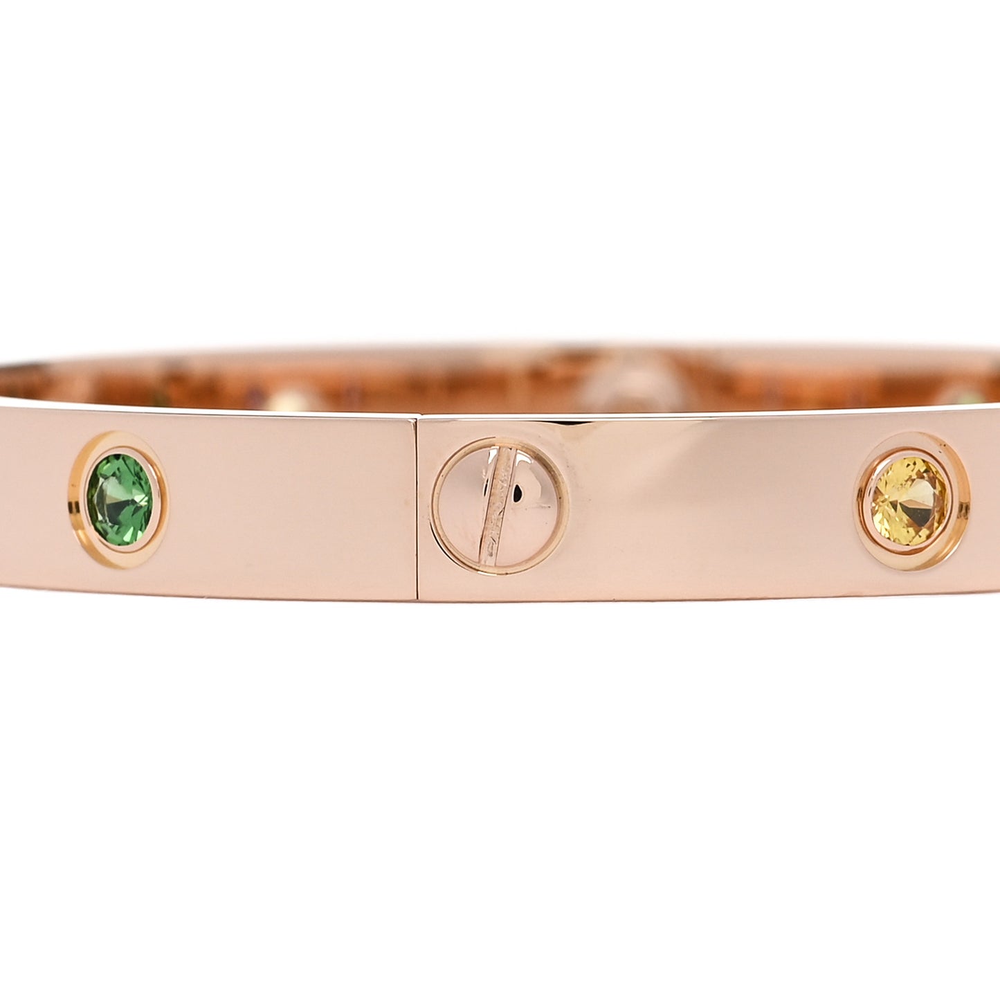 18K Pink Gold Sapphire Garnet Amethyst LOVE Bracelet 16
