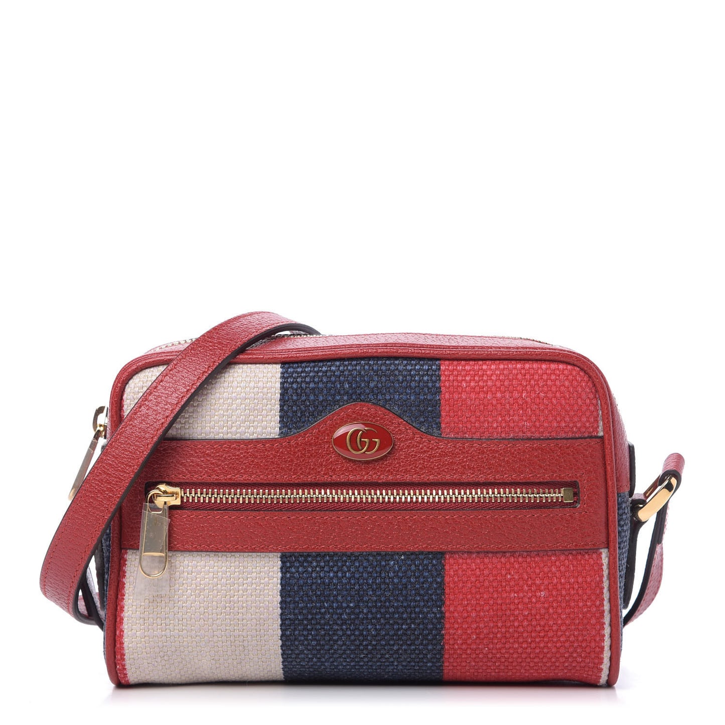 Canvas Sylvie Stripe Mini Ophidia Camera Bag Mystic White Hibiscus Red Maritime