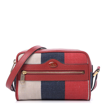Gucci Canvas Sylvie Stripe Mini Ophidia Camera Bag Mystic White Hibiscus Red Maritime 1 of 10