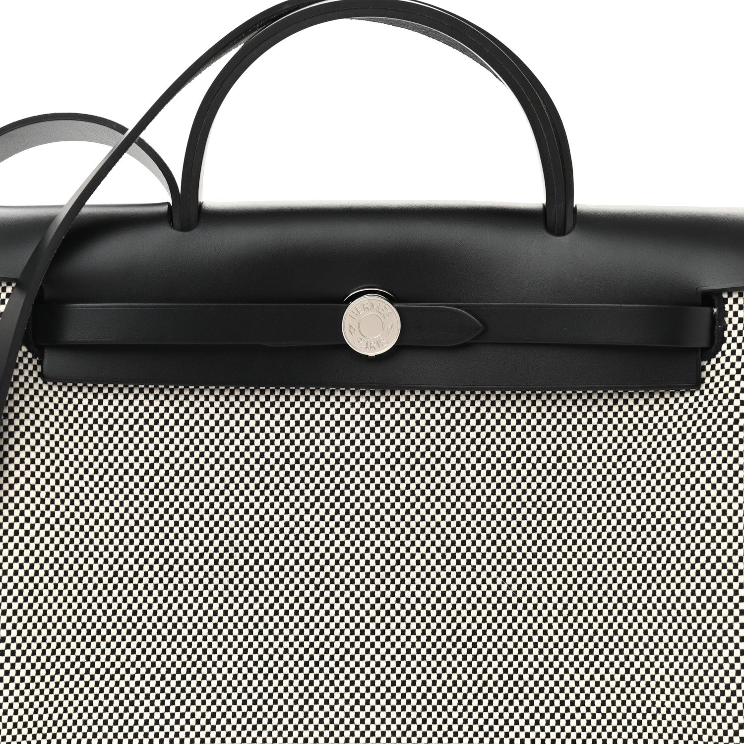 Hermes Vache Hunter Criss Viking Herbag Zip Retourne 31 PM Ecru Black 11 of 14