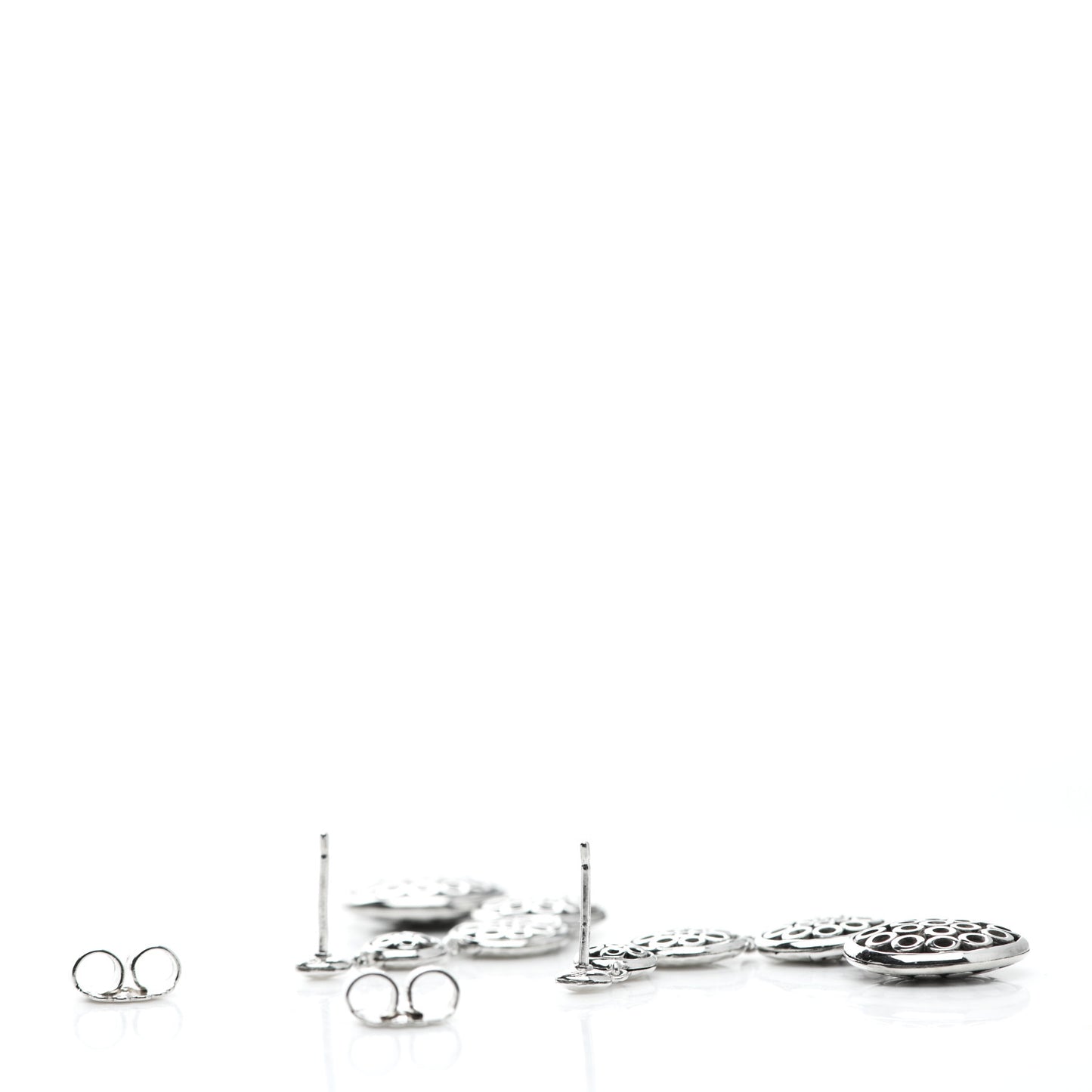 Sterling Silver Dot Moon Phase Hammered Drop Earrings