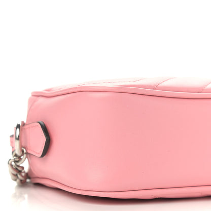 Gucci Calfskin Matelasse Mini GG Marmont Chain Shoulder Bag Wild Rose 9 of 11