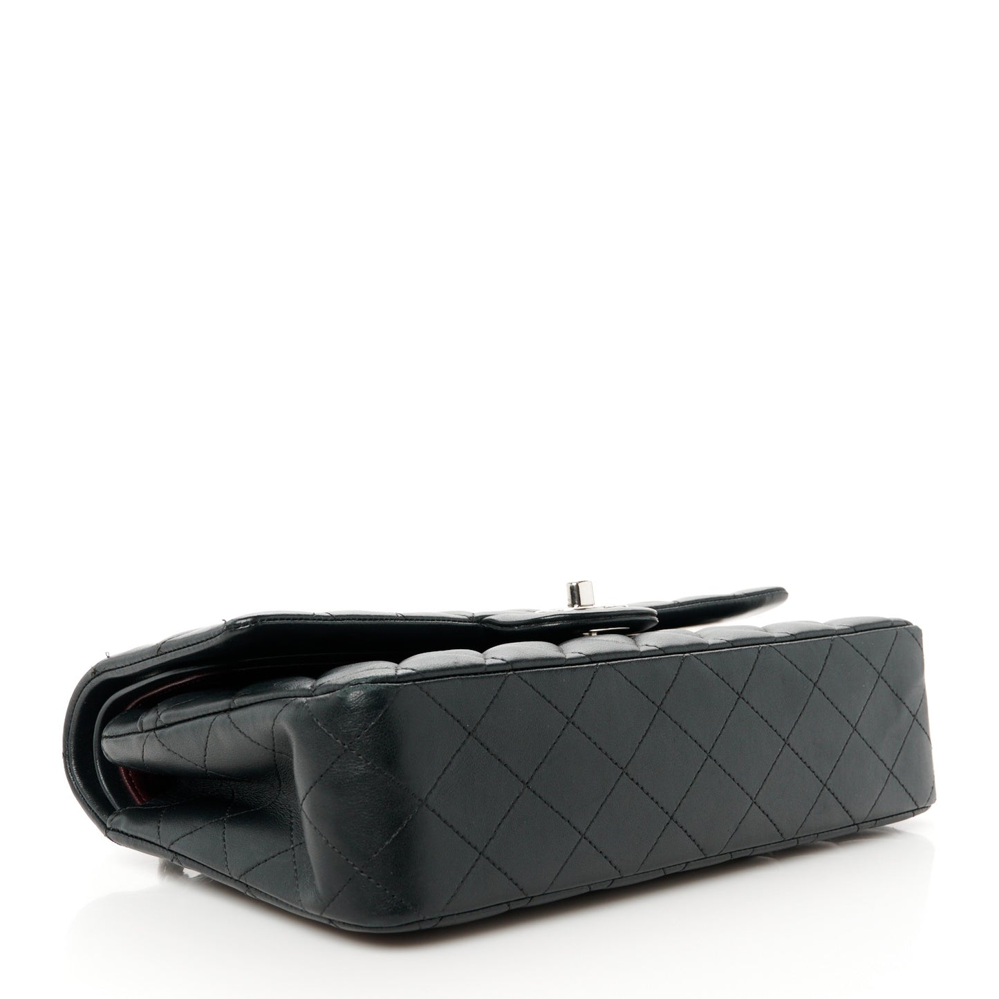 Lambskin Quilted Medium Double Flap Black