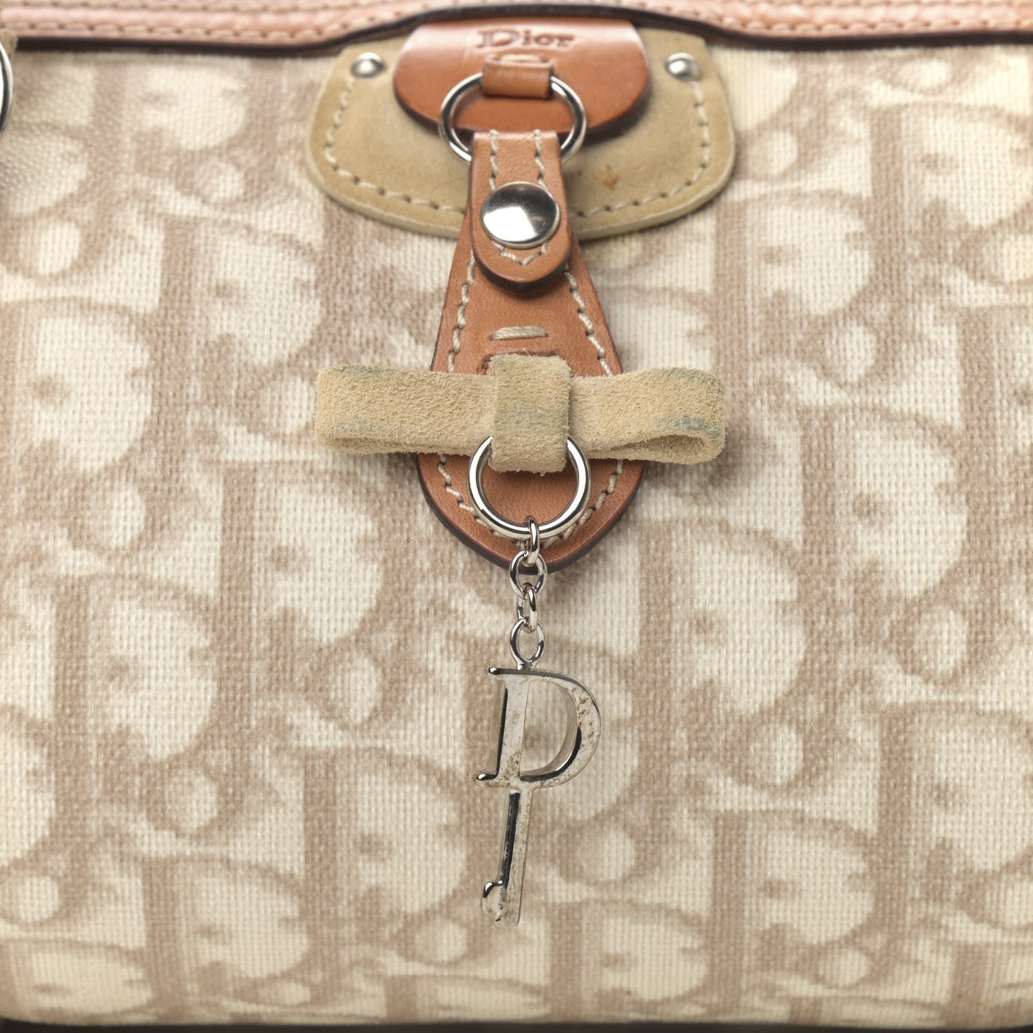Christian Dior Monogram Trotter Romantique Boston Bag Beige 8 of 14