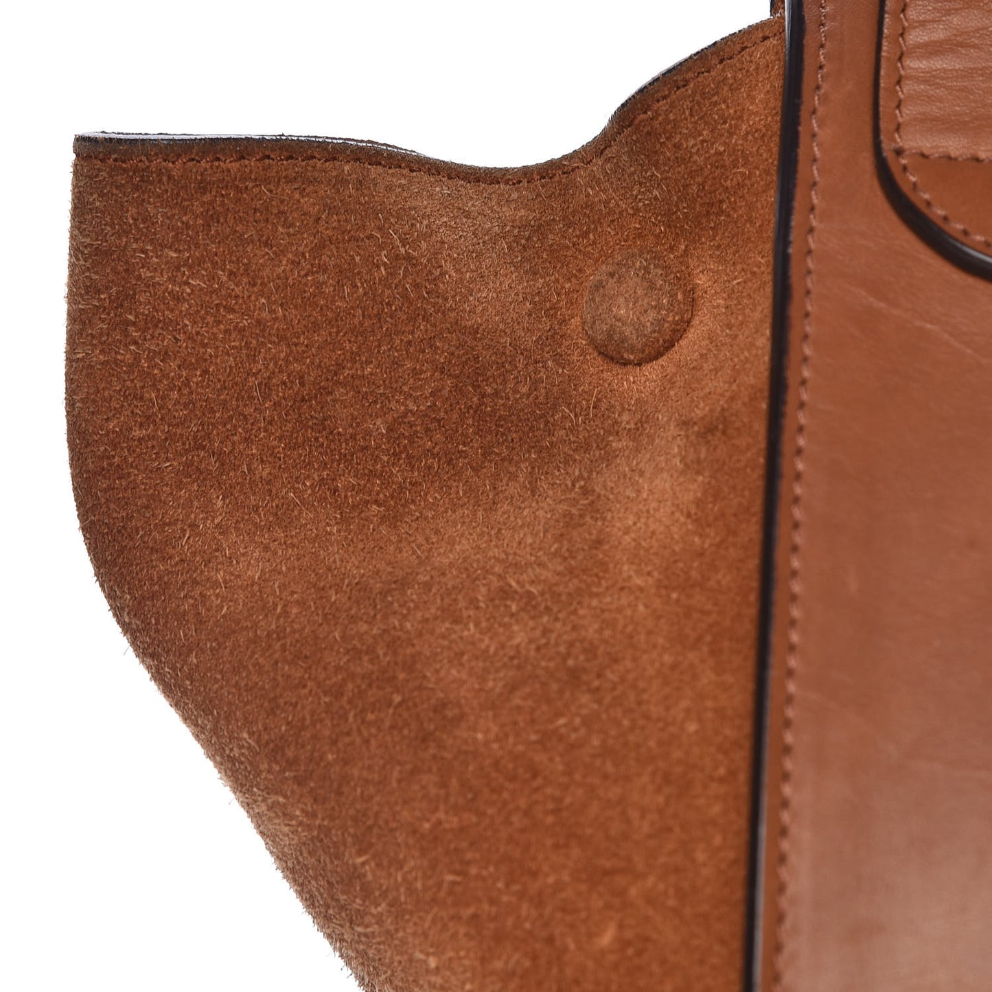 Natural Calfskin Suede Medium Trapeze Tan