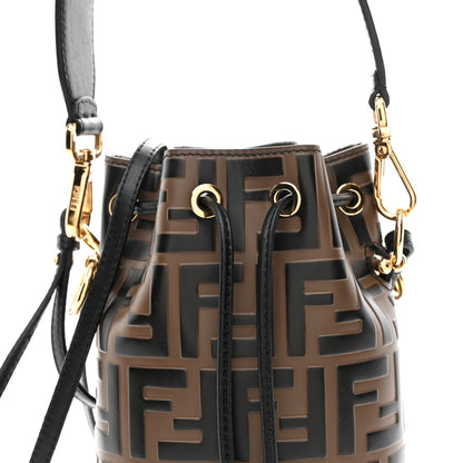 Fendi Vitello Liberty F is Fendi Bi-Color FF 1974 Embossed Mini Mon Tresor Bucket Bag Maya Black 8 of 10