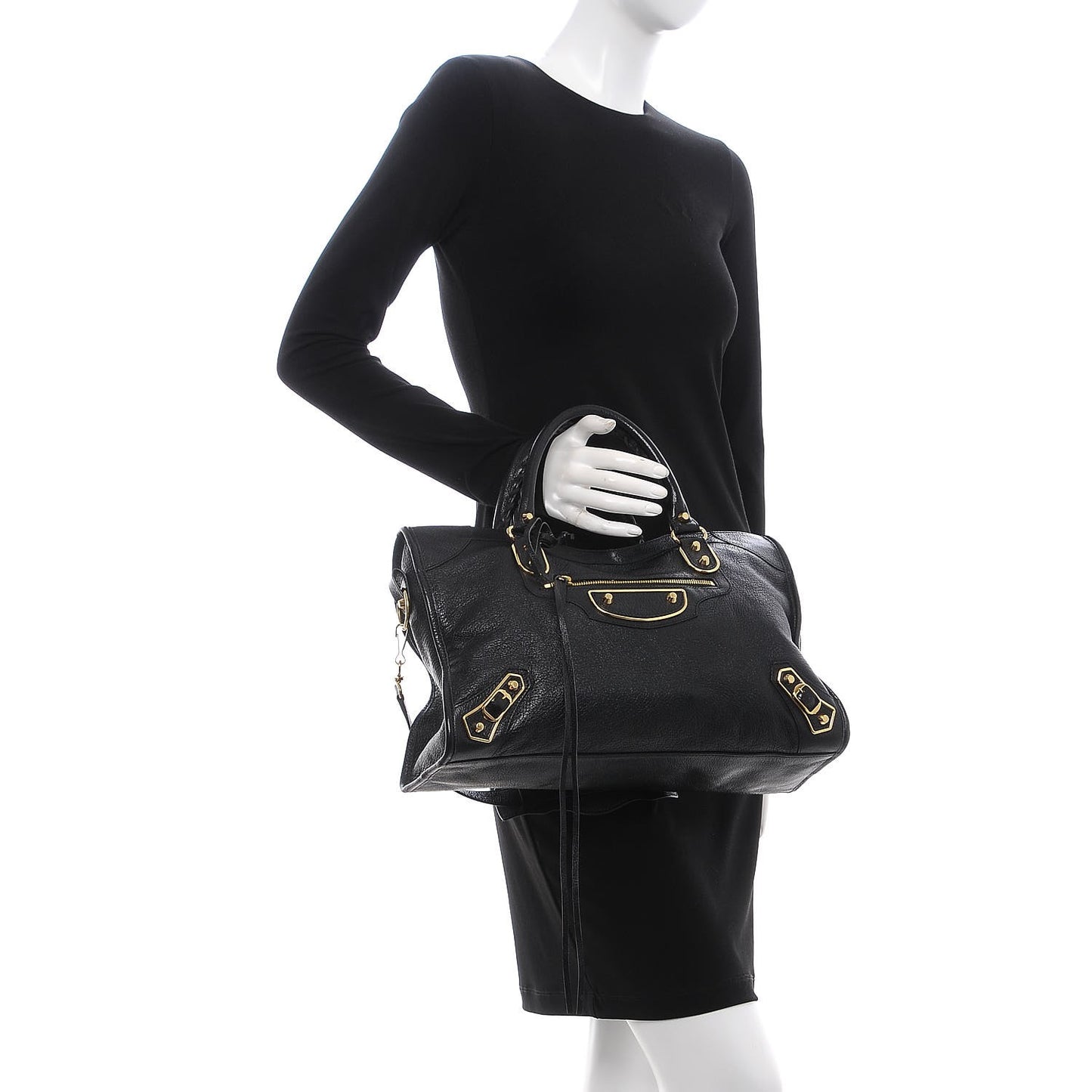 Chevre Gold Metallic Edge Hardware City Black