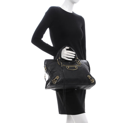 Balenciaga Chevre Gold Metallic Edge Hardware City Black 2 of 8