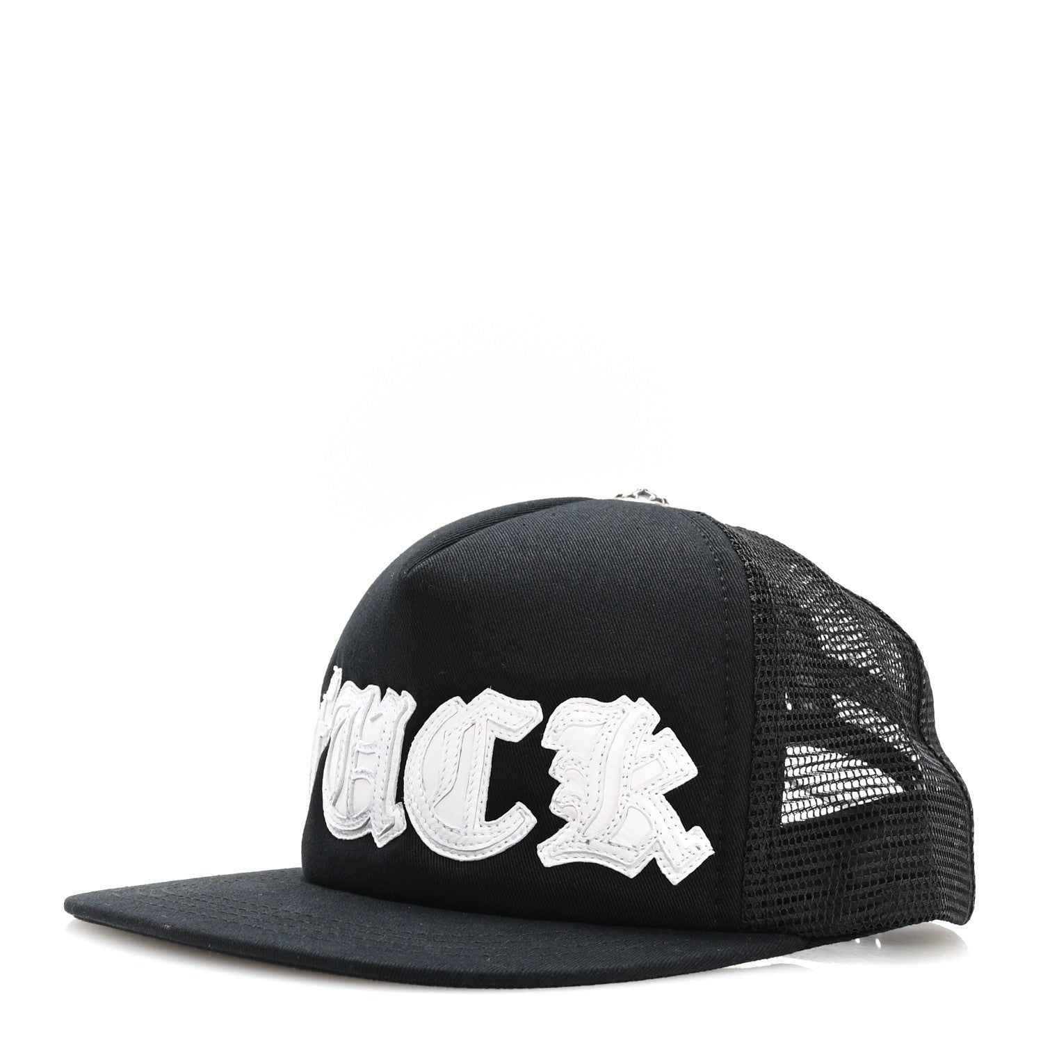 Chrome Hearts Cotton Mesh Lambskin FCK Trucker Hat Black White 1 of 8