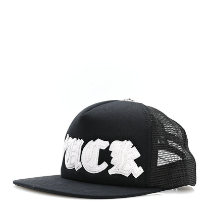 Chrome Hearts Cotton Mesh Lambskin FCK Trucker Hat Black White 1 of 8