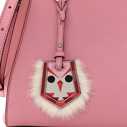 Fendi Vitello Elite Flamingo Mink Monster Charm Petite 2Jours Tote Pink Multicolor 8 of 10