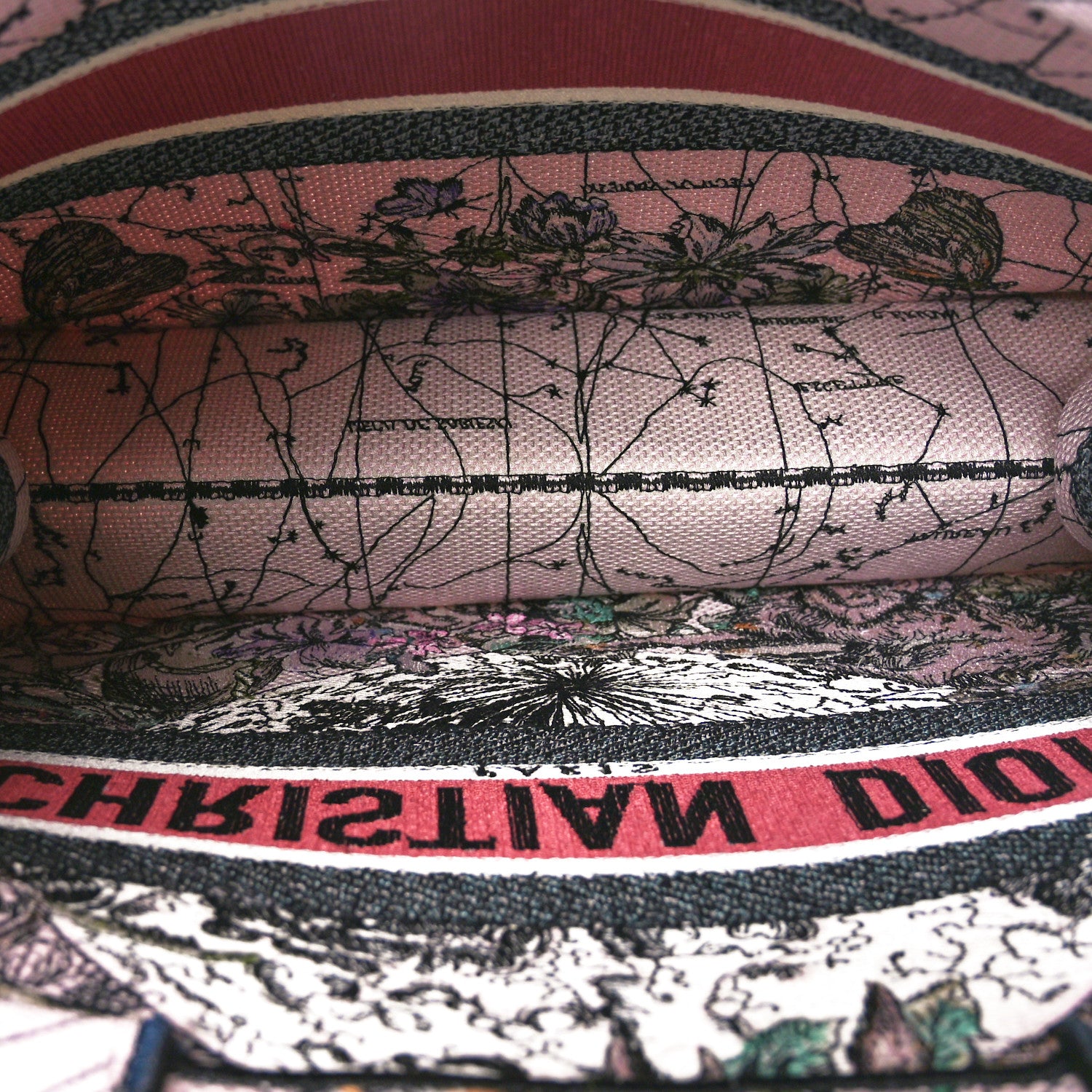 Christian Dior Canvas Embroidered Medium Zodiac Book Tote Latte Multicolor 5 of 10