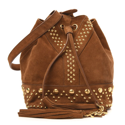 Saint Laurent Suede Small Y Studs Bucket Bag Light Ocre 1 of 11